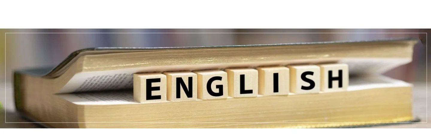 english letter blocks in a book